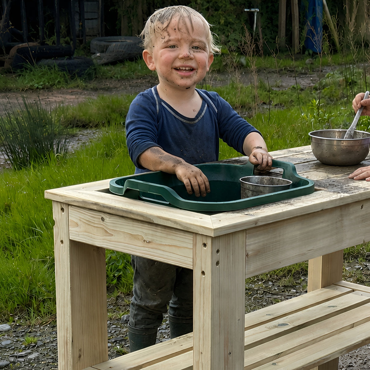 Wooden Mud Kitchen with Sink Top