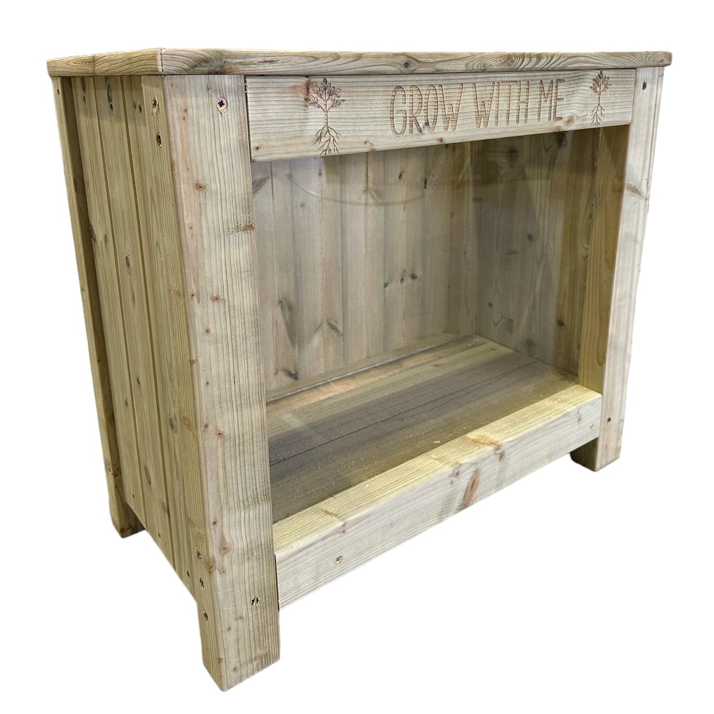 Grow With Me Wooden Outdoor Planter with Perspex