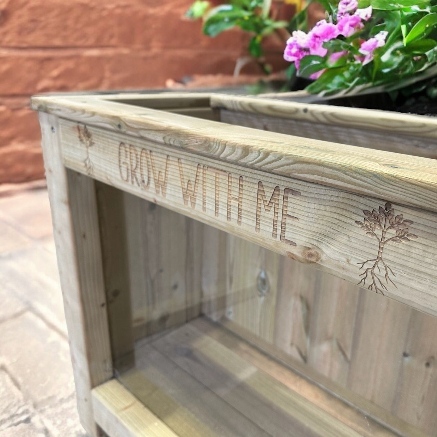 Grow With Me Wooden Outdoor Planter with Perspex
