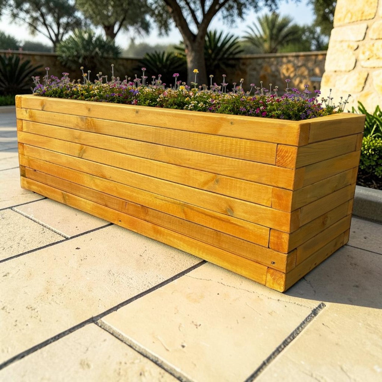Timber Outdoor Garden Planter Trough Plant Pot Box - Raised Bed