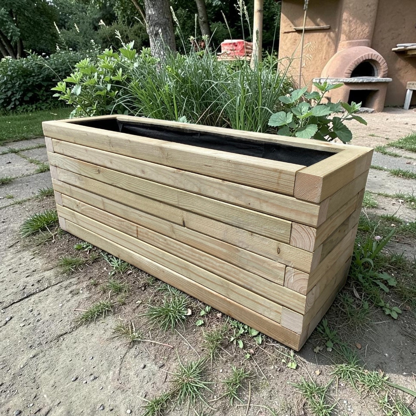 Timber Outdoor Garden Planter Trough Plant Pot Box - Raised Bed