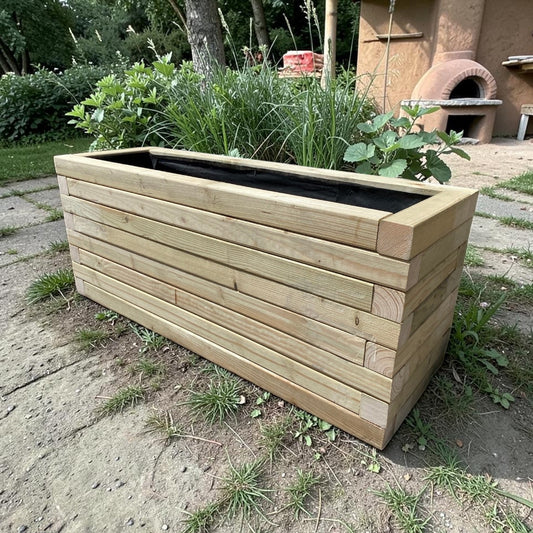 Timber Outdoor Garden Planter Trough Plant Pot Box - Raised Bed