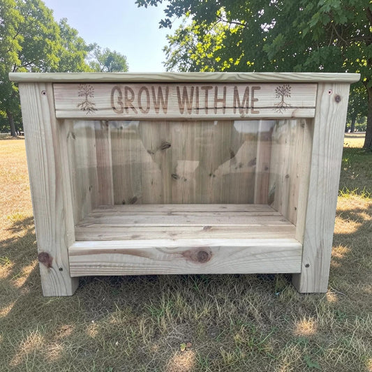 Grow With Me Wooden Outdoor Planter with Perspex