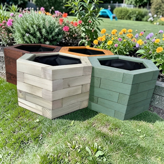 Honeycomb Hexagon Wooden Garden Planters