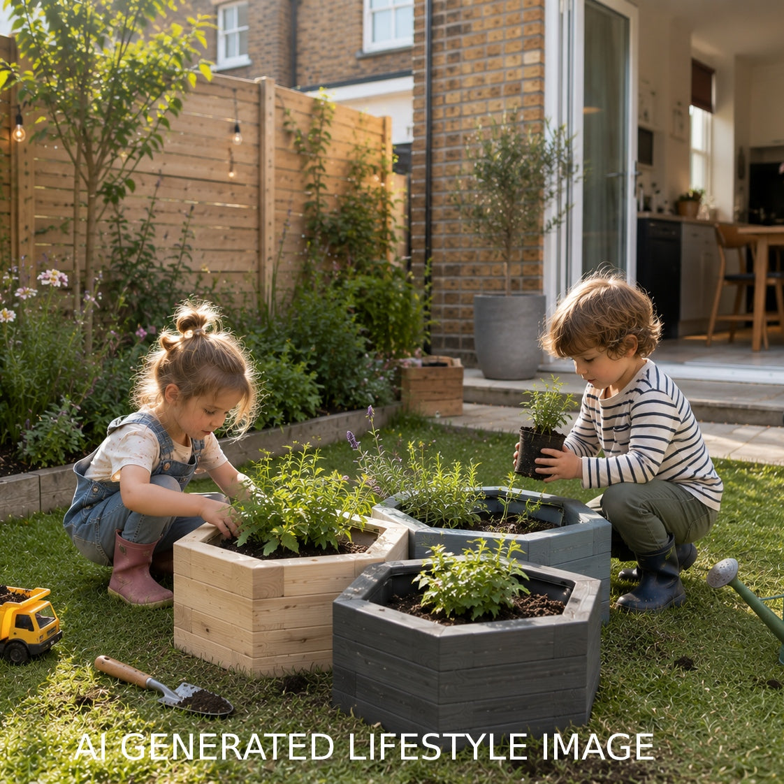 Honeycomb Hexagon Wooden Garden Planters