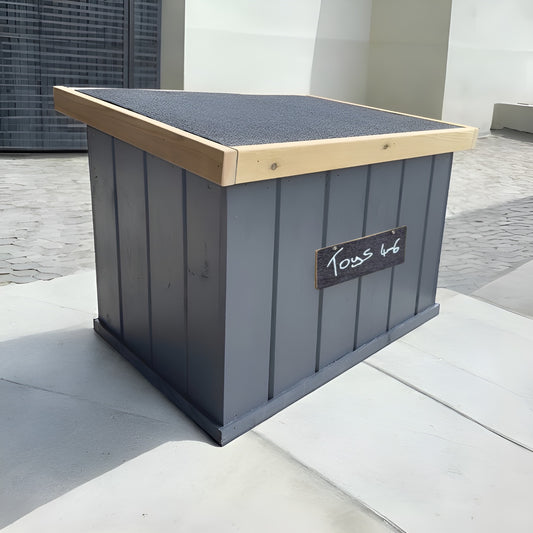 Wooden Artisan Outdoor Storage Chest - Urban Slate