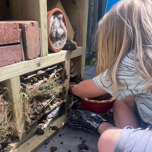 Large Handcrafted Wooden Bug Hotel Frame with Overhang